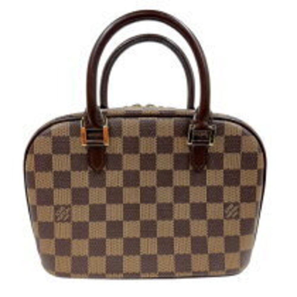 Louis Vuitton Saria Handbag Leather Brown Damier